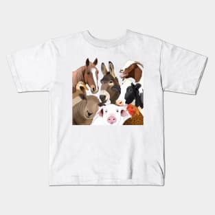 Farm animals Portrait Kids T-Shirt